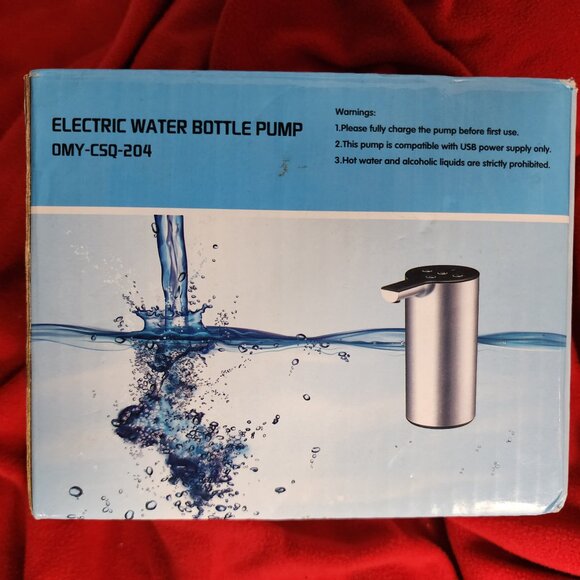 Silver Electric Auto Bottled Water 5V 4W Model OMY-CSQ-204 USB Rechargeable Pump - Picture 1 of 16